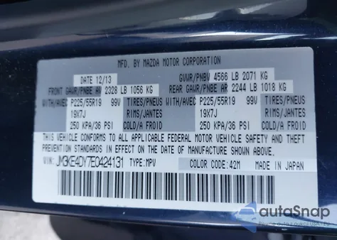 2014 Mazda Cx-5 Grand Touring из США, поврежденный, VIN JM3KE4DY7E0424131